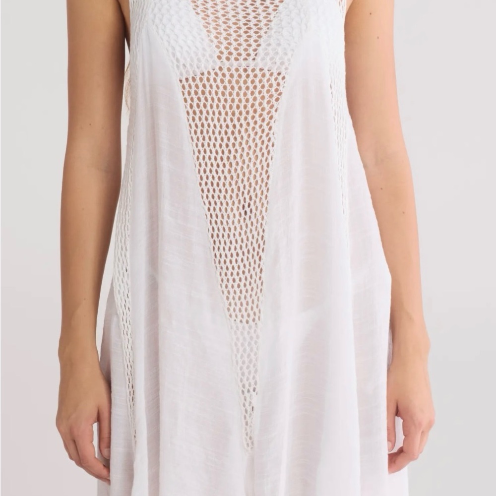 White Mesh Cover-Up Dress